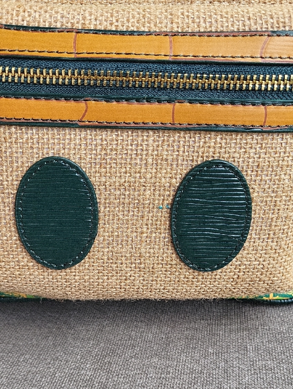 Loungefly Green Tiki Mickey Ear Mini Backpack with Burlap Accents - Picture 2 of 5